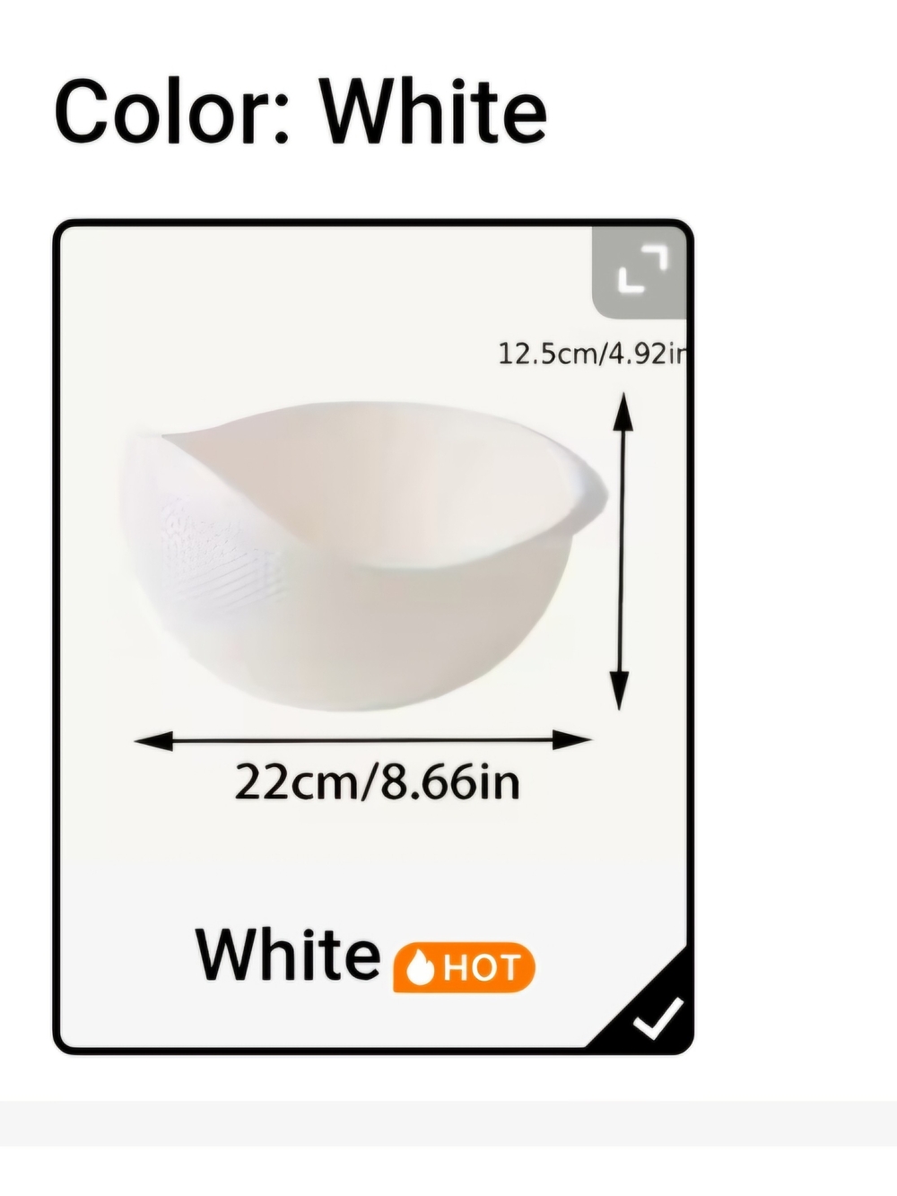 White Rice Rinse & Strain Bowl - Multi-Use Accessory - Picture 2 of 5